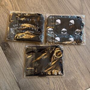 Set of 3 small zipper pouches goth nwt